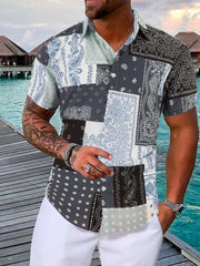 Men's Paisley Pattern Short Sleeve Shirt