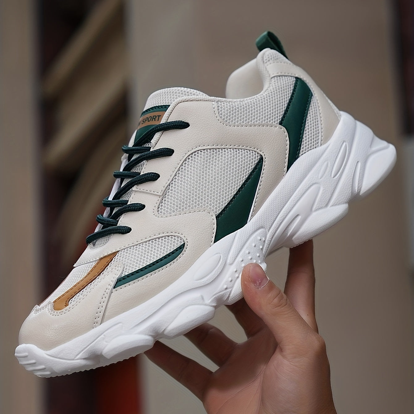 Women's Chunky Sneakers Breathable Lace-up Walking Shoes