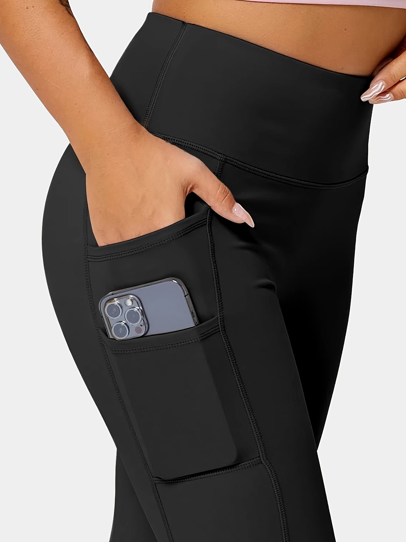 Sports Leggings With Pockets High Rise High Stretch Skinny
