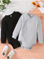 2pcs Newborn Baby Bodysuits Spring Autumn Long Sleeve Jumpsuits Set