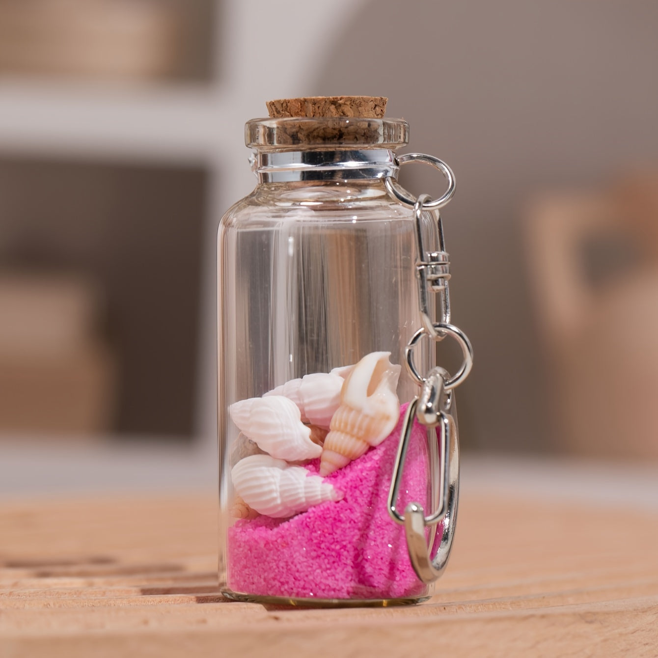 Colorful Sand Glass Wishing Bottle Keychain Lucky Charm Pendant