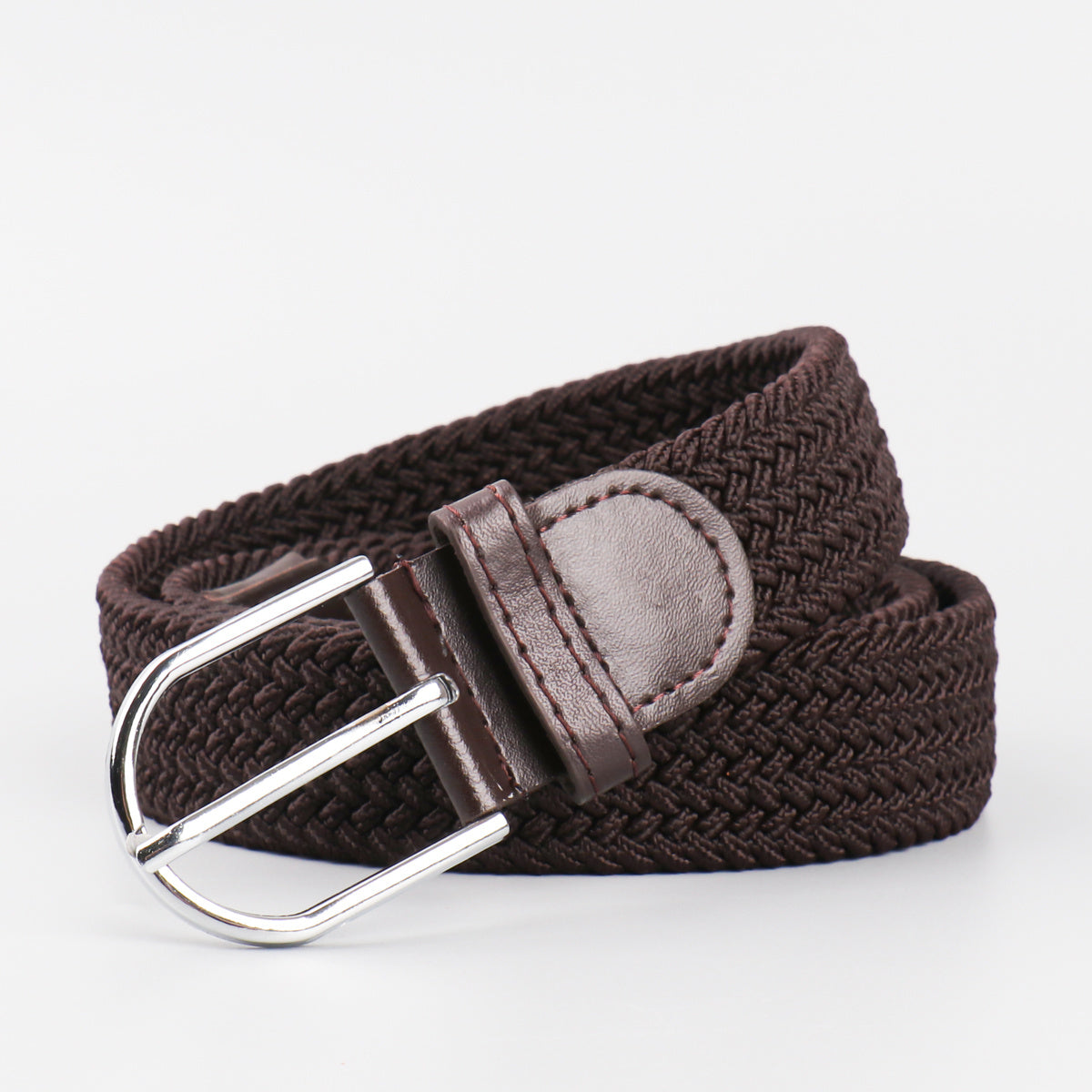 Men's Stretch Woven Braid Belt Canvas Elastic Fabric Woven Stretch Multicolored