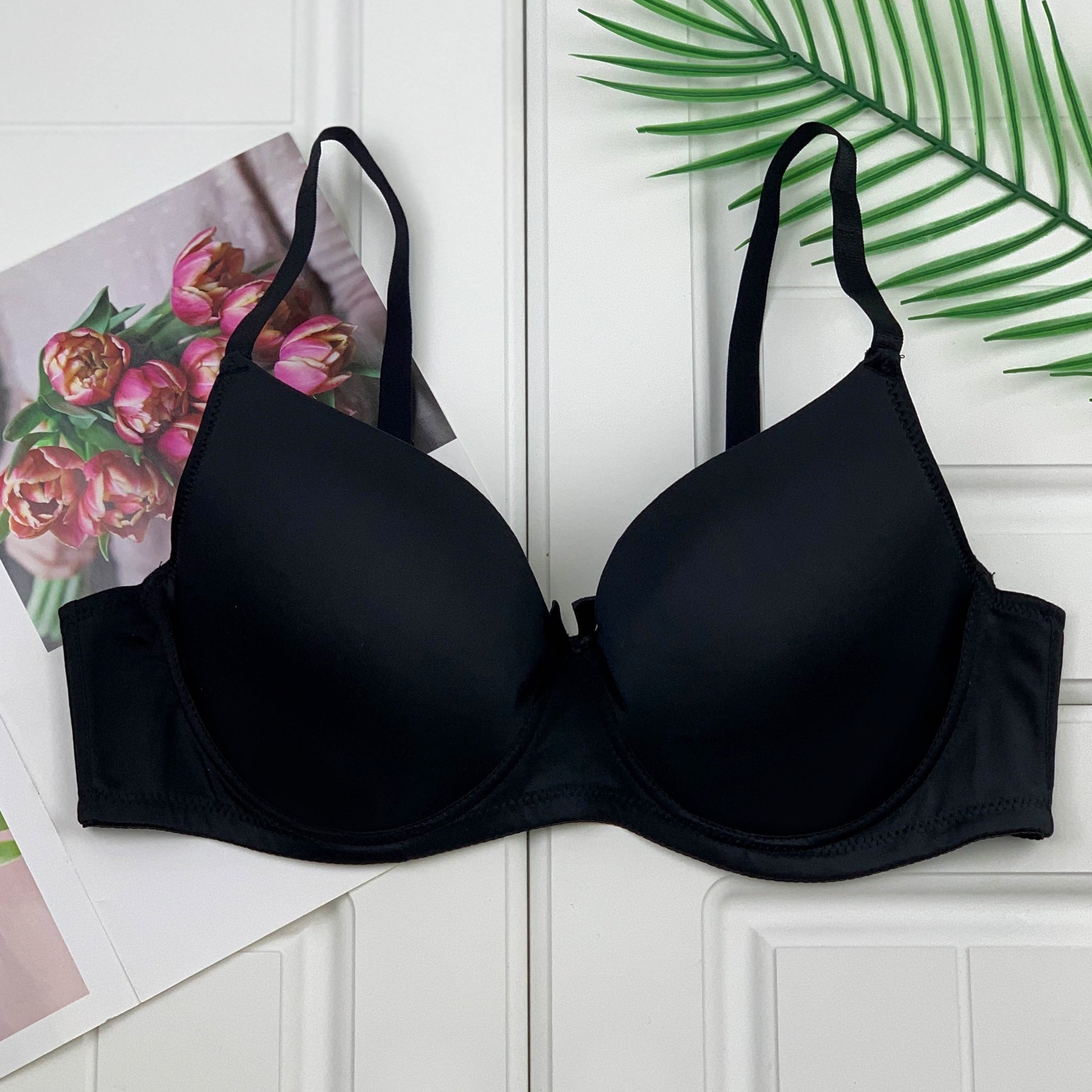 Molded Cup Padded Bow Front Comfort Bra