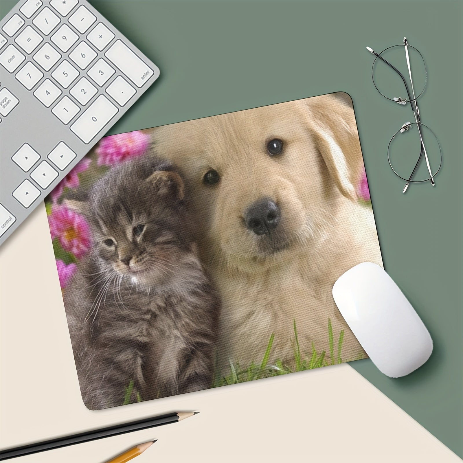 Dog And Cat Mouse Pad Non Slip Rubber Mouse Mat For Computer Desk