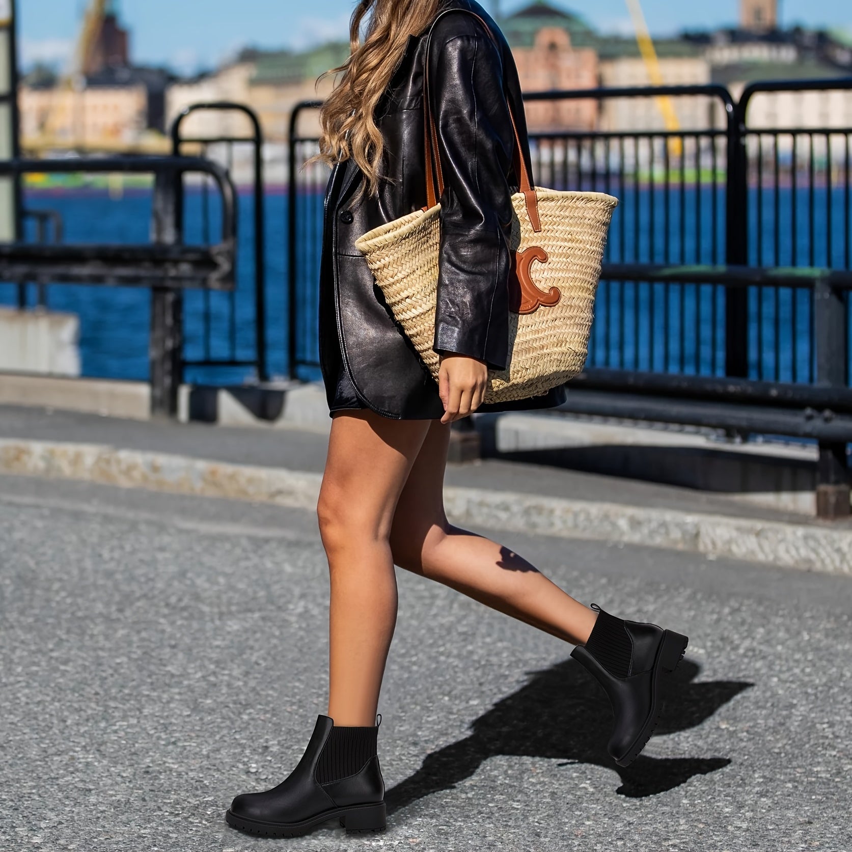 Women's Platform Ankle Boots Slip On Chelsea Boots