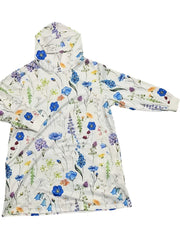 Women's Floral Print Long Sleeve Hooded Sweatshirt Dress