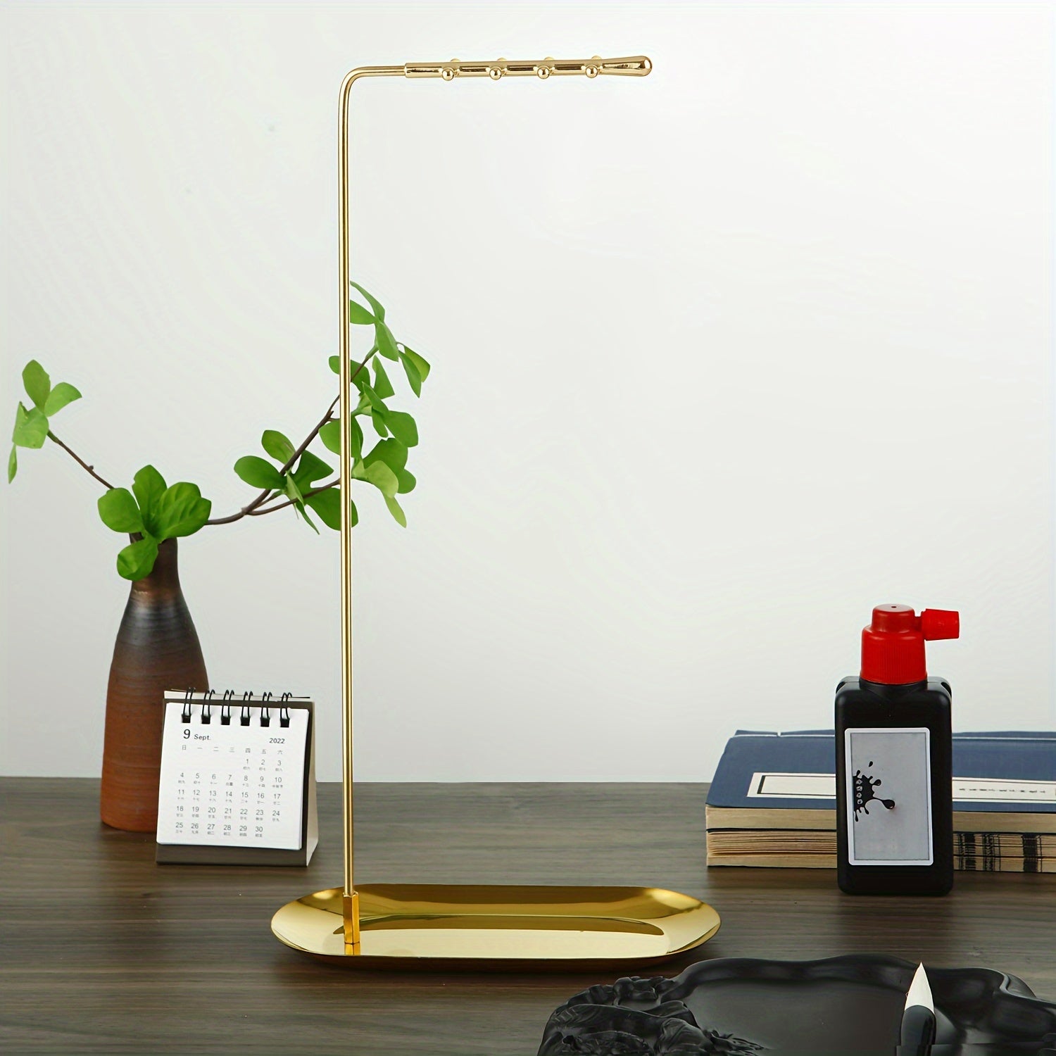 Father's Gift Wenge Holder Pen Hanging Calligraphy Brush Pen Hanger