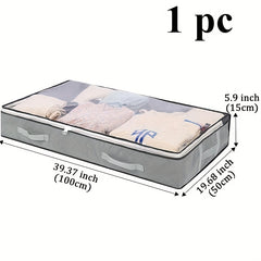 Under Bed Storage Box for Bedding Pillow Toys - Dustproof with Handles