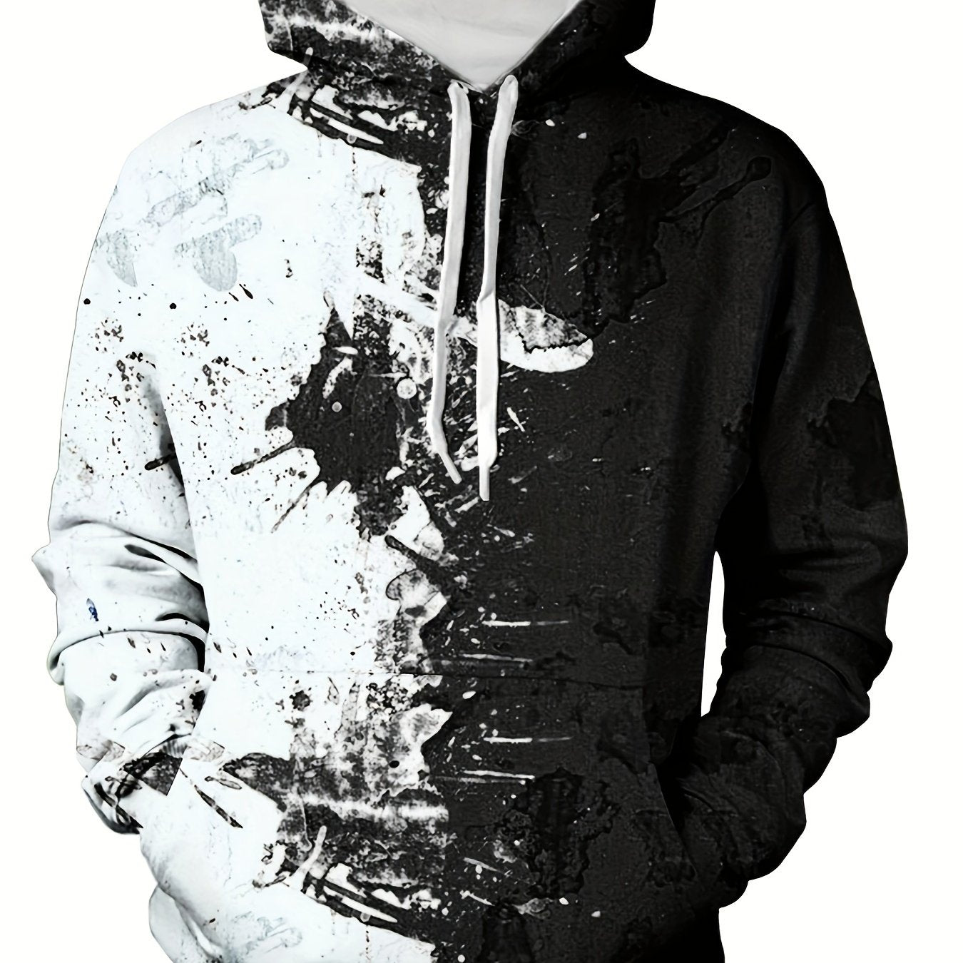 Men's Casual Block Pullover Hoodie with Kangaroo Pocket