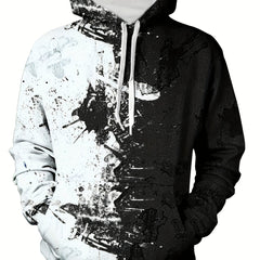 Men's Casual Block Pullover Hoodie with Kangaroo Pocket
