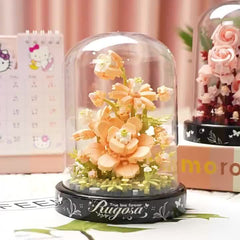 1950pcs Rose Petal Building Block Set Multicolor ABS for Birthday or Holiday