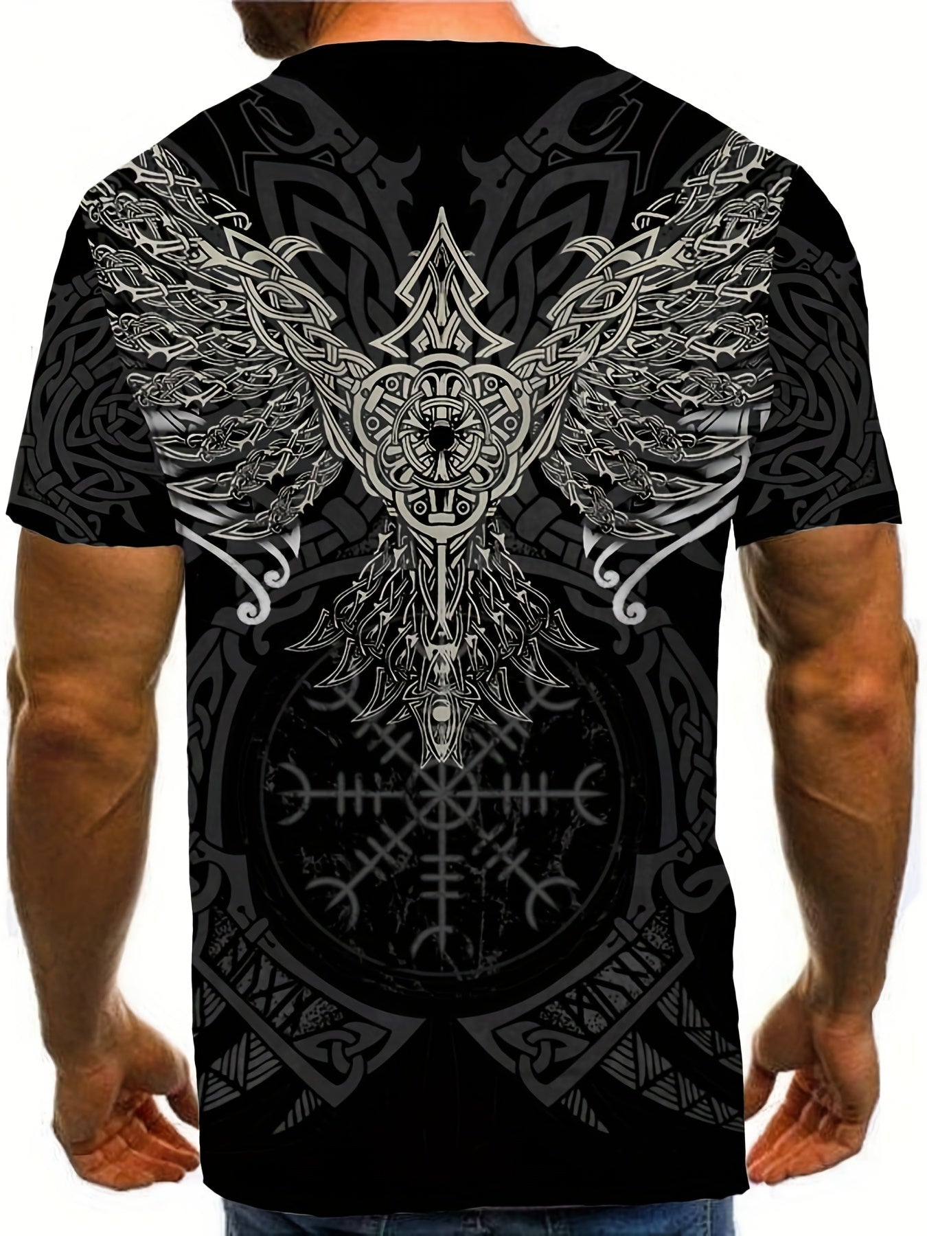 Men's 3D Totem Animal Graphic T-shirt Casual Breathable Tee