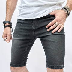 Men's Street Style Denim Shorts Mid Stretch Casual Summer Wear