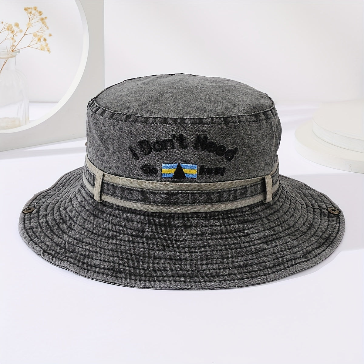 Wide Brim Denim Bucket Hat for Outdoor Sports Unisex