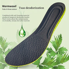 Wormwood Deodorant Insoles Soft PU Sport Shoes Pad Cushioning Inserts