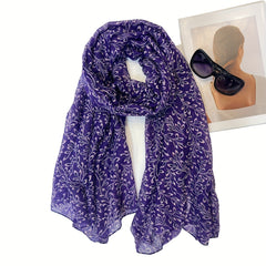 Boho Floral Print Scarf Hijab Thin Breathable Shawl Casual Windproof Head Wrap