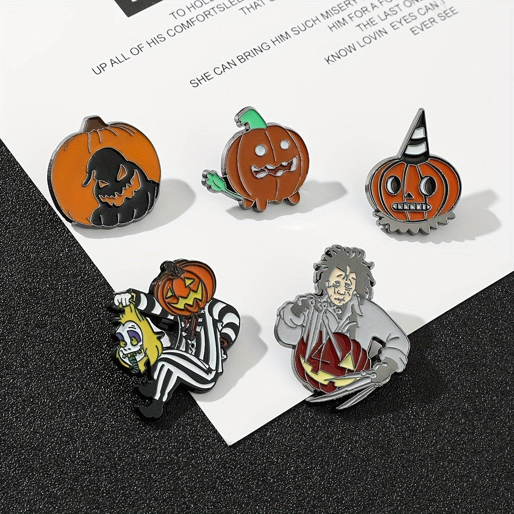 Halloween Pumpkin Enamel Brooch Pin for Accessories and Clothing