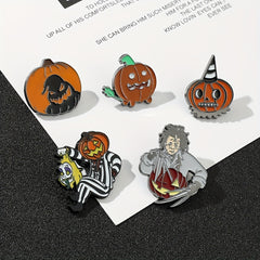 Halloween Pumpkin Enamel Brooch Pin for Accessories and Clothing