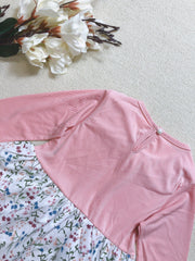 Floral Ruffle Collar Long Sleeve Dress For Girls