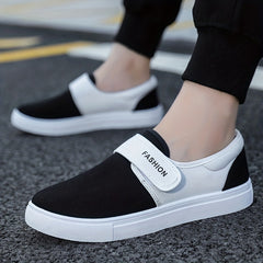 Men's Hook And Loop Canvas Skate Shoes Breathable Sneakers