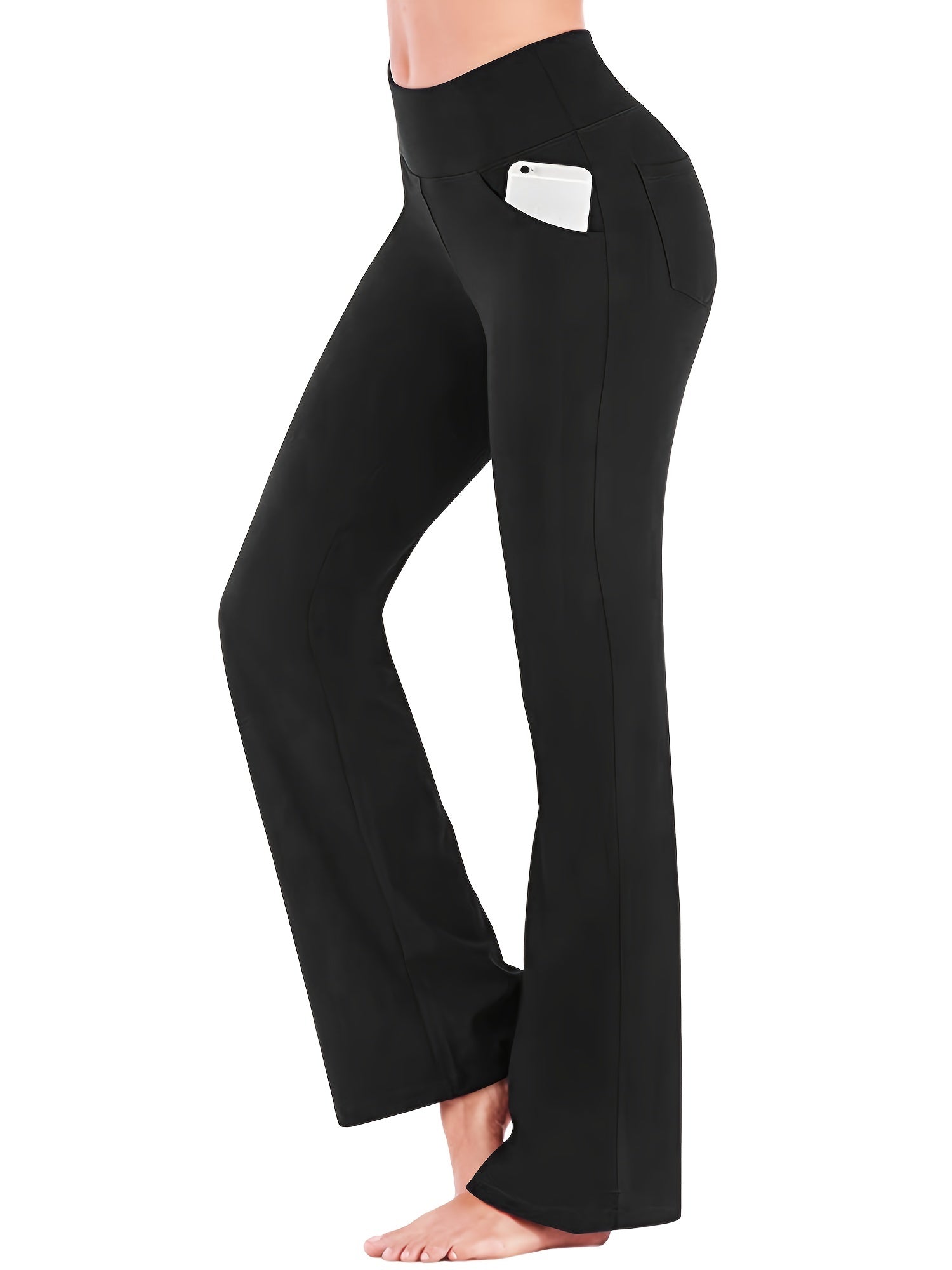 High Waist Yoga Pants With Pockets Stretch Workout Pants