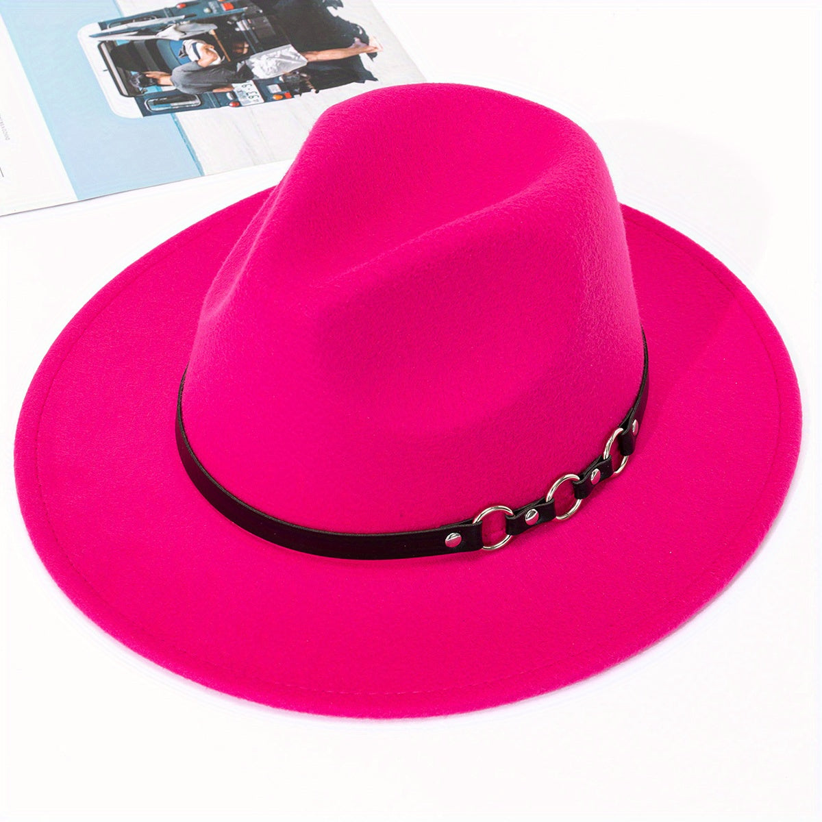British Style Woolen Jazz Hat Big Brim Top Hat