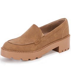 Women's Chunky Platform Loafers Soft Sole Slip On Shoes
