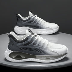 Men's Gradient Lace-Up Sneakers Cushioned Athletic Shoes