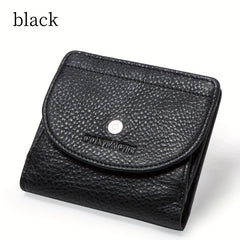 Women's Leather Coin Pocket Wallet Compact Organizer for Cards Phone Minimalist