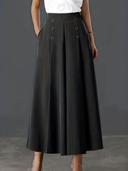 Solid Palazzo Pants Wide Leg With Pockets Women's Clothing