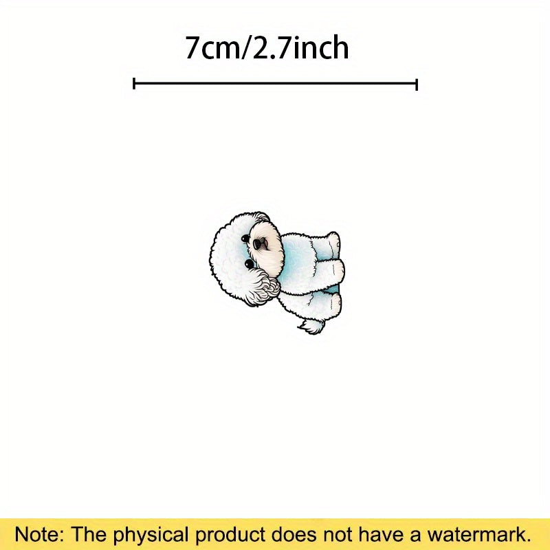 Bichon Puppy Stickers Soft Film Adhesive Decals for Laptop Water Bottle Skateboa