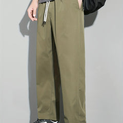 Men's Drawstring Straight Leg Pants Loose Trousers