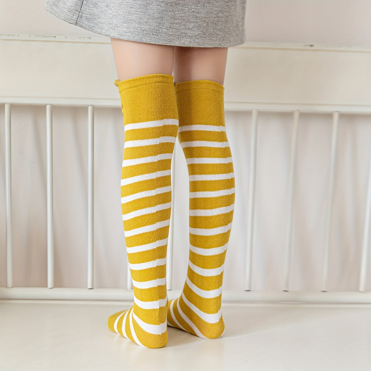 Kids Cotton Knee High Stockings Cartoon Animal Pattern Socks