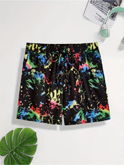Graphic Print Drawstring Shorts for Women