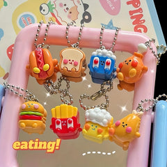 Drumsticks Burger Garlic Keychain Decoration for Car Keys Backpacks Wallets