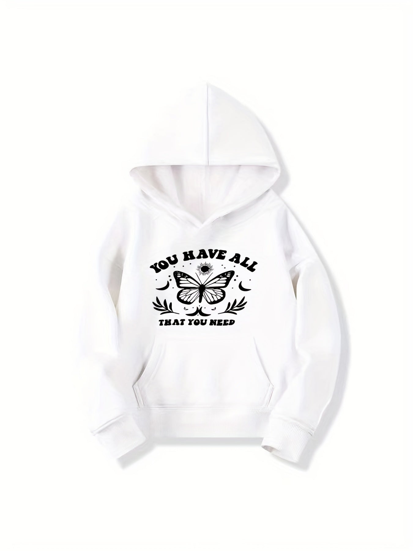 Girls Butterfly Hoodie Comfy Long Sleeve Sweatshirt