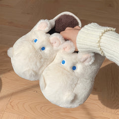 Cartoon Hippo Plush House Slippers For Boys