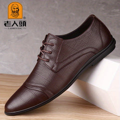 LAORENTOU Men's Plaid Lace Up Derby Shoes
