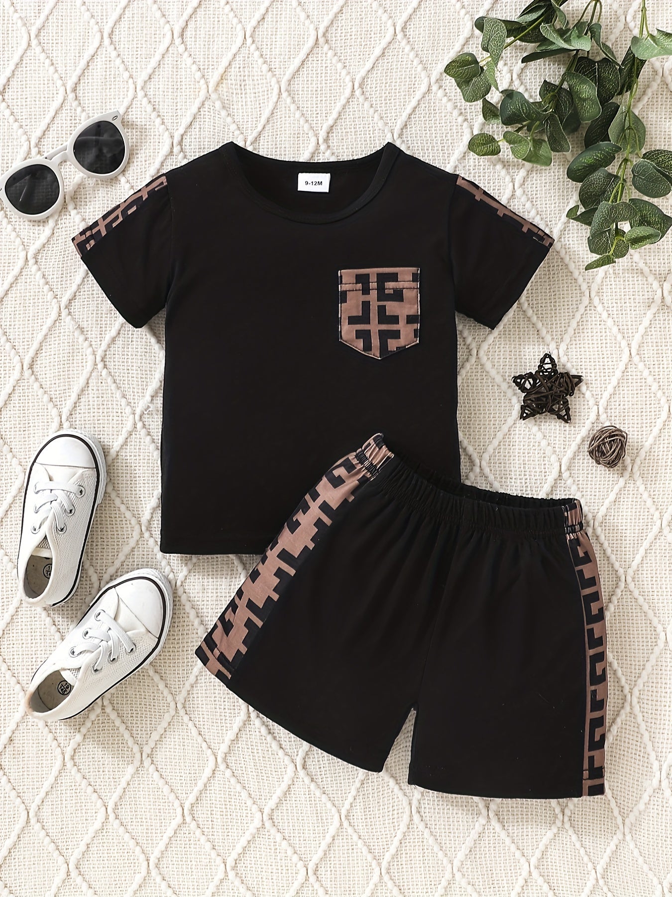 Baby Boys Casual T shirt & Shorts Set For Summer Holiday