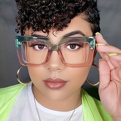 Y2K Square Clear Lens Glasses Jelly Block Spectacles Frame