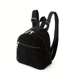 Kids Mini Corduroy Solid Backpack Schoolbag
