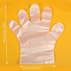 100pcs Plastic Disposable Gloves for Cleaning Beauty Salons Hair Dyeing