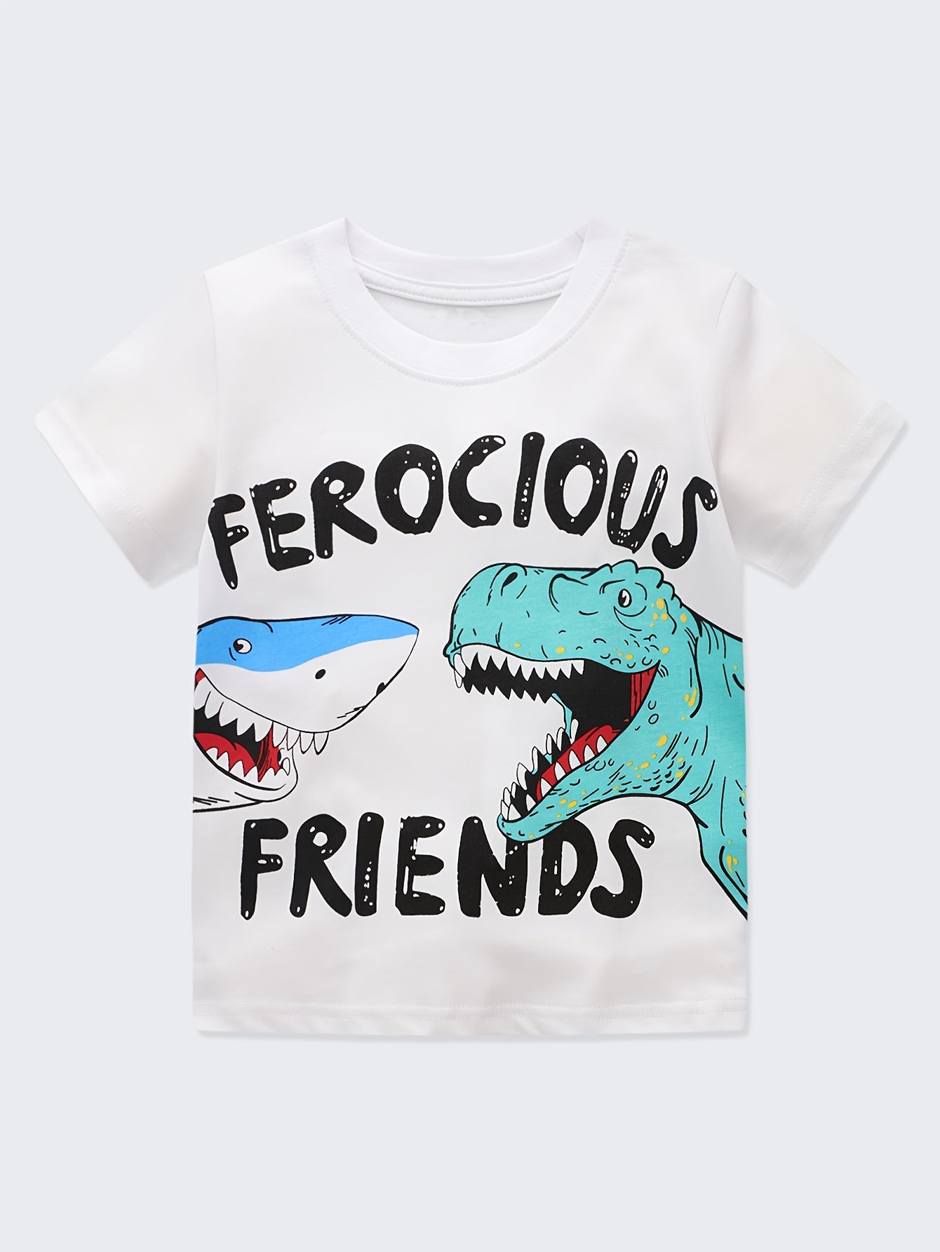 FEROCIOUS FRIENDS Boy's T-shirt - Short Sleeve Crew Neck Top