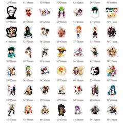 50pcs Random Anime Decorative Sticker Waterproof for Laptop Phone Skateboard DIY