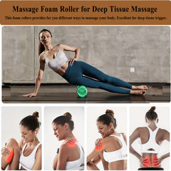 LYZZXI 2pcs Fitness Massage Rollers With Storage Bag Two Sizes Yoga Column