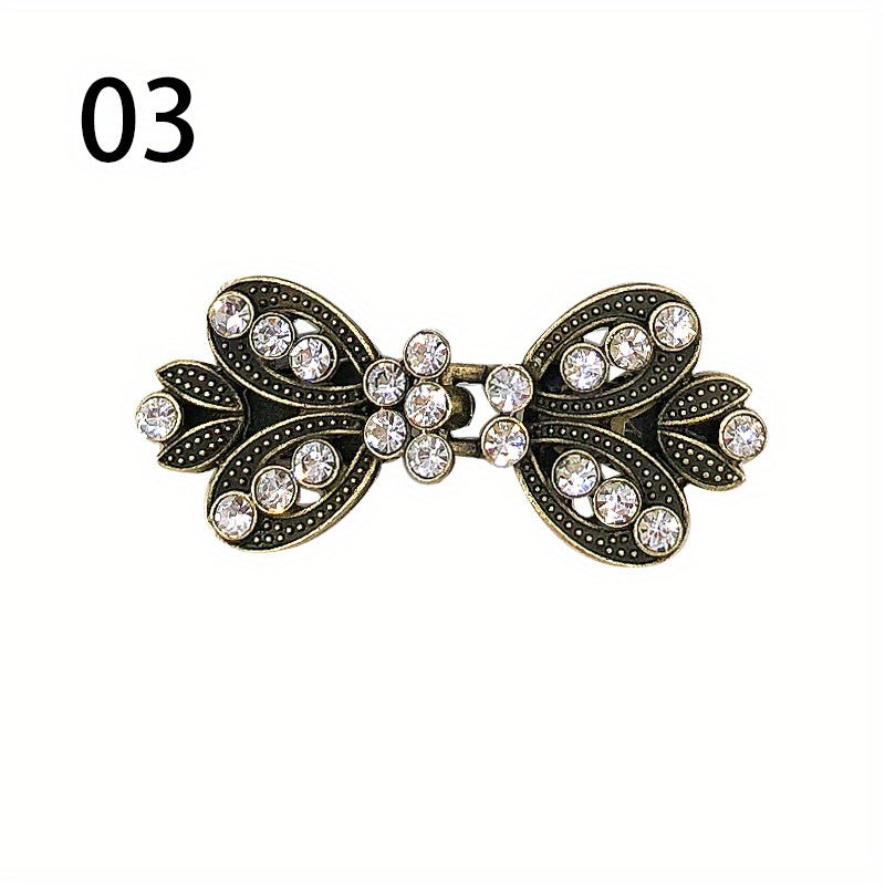 Rhinestone Sweater Clip Alloy Cloak Buckle Collar Clip Silk Scarf Buckle