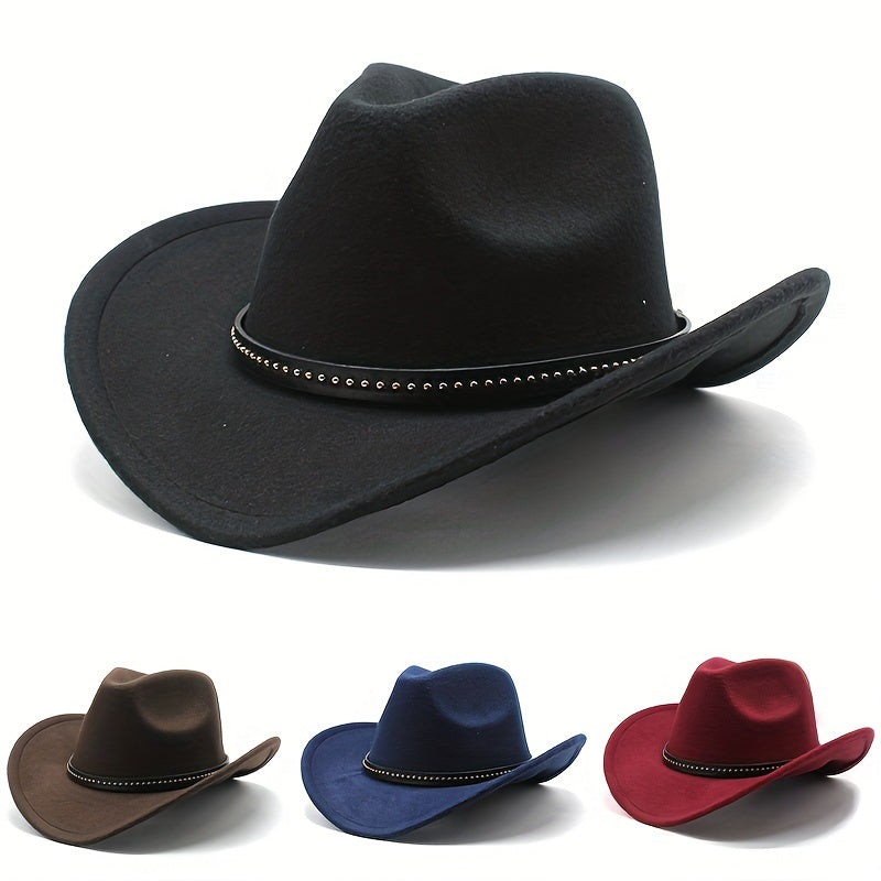 Men's Western Cowboy Hat Big Brim Jazz Top Hat