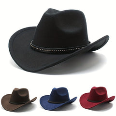 Men's Western Cowboy Hat Big Brim Jazz Top Hat