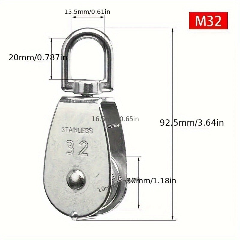Stainless Steel Wire Rope Pulley Block M20