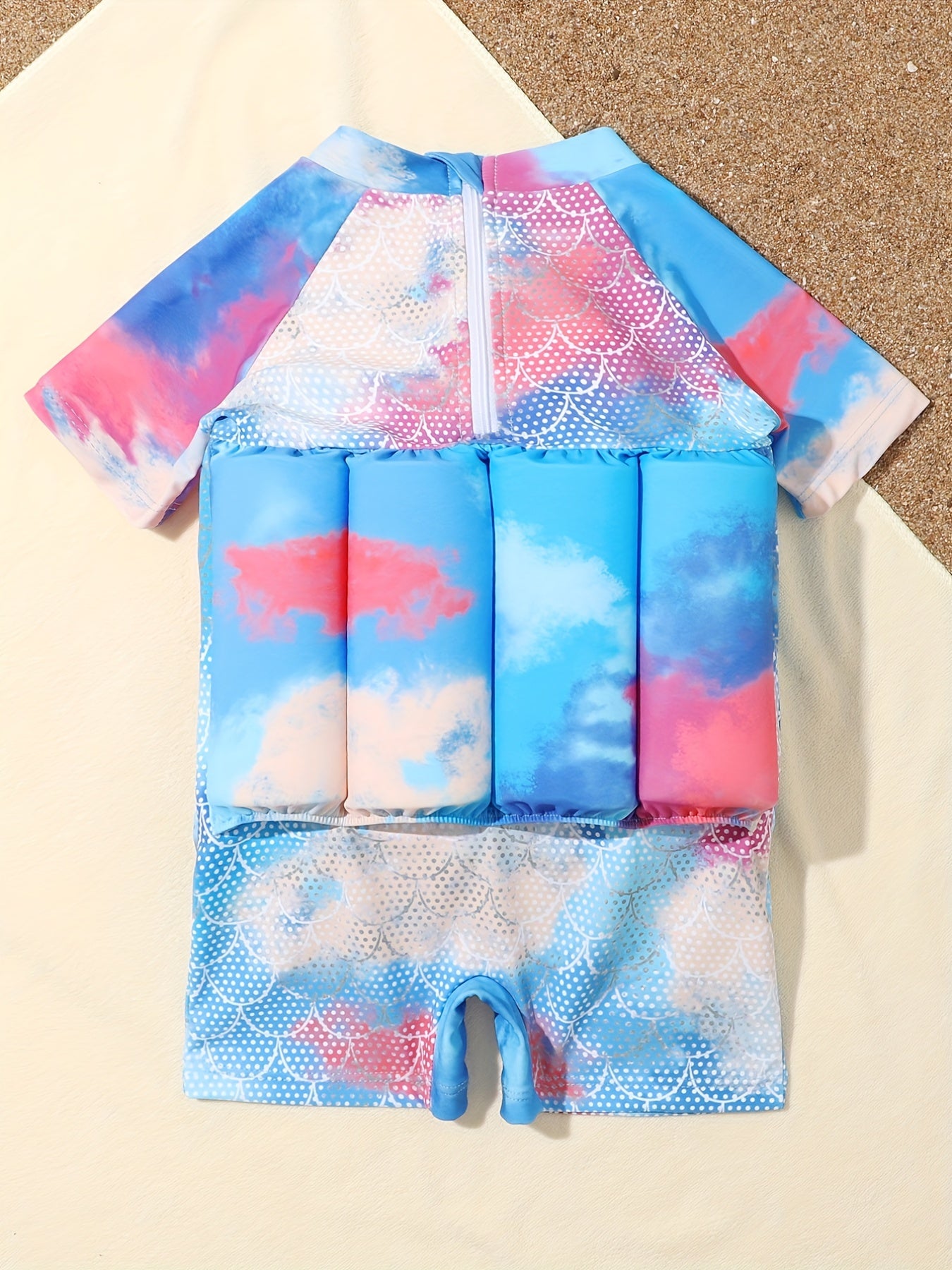 Kids Float Swimsuit Short Sleeve Infant Toddler Swimwear For Girls Boys
